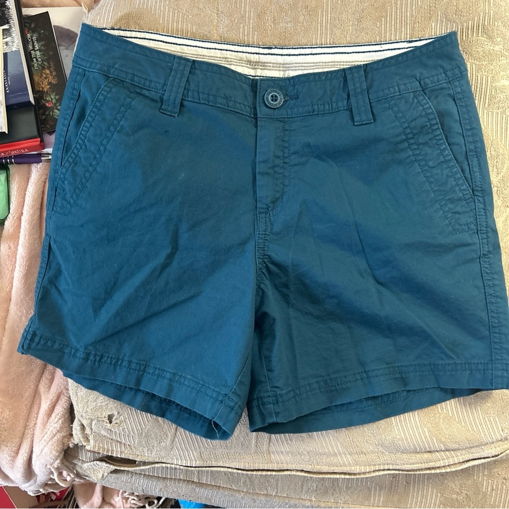 Natural Reflections Teal Casual Cotton Shorts